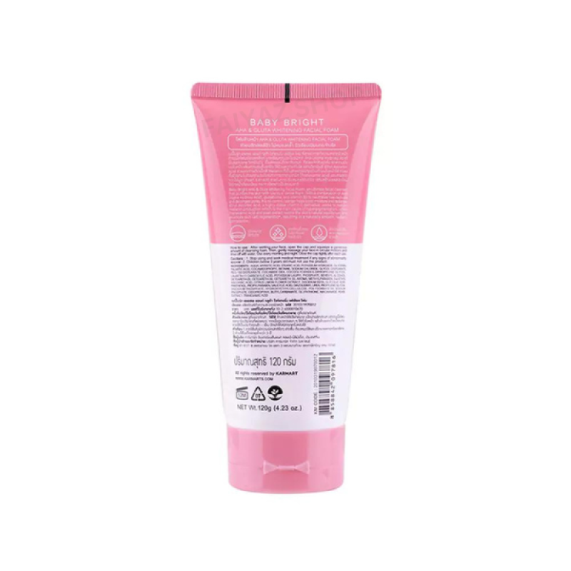Baby Bright AHA & GLUTA Whitening Facial Foam (120g)