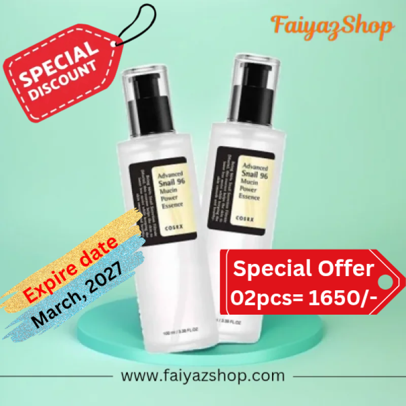 Cosrx Advanced Snail 96 Mucin Power Essence Serum (100ml) ; 02Pcs